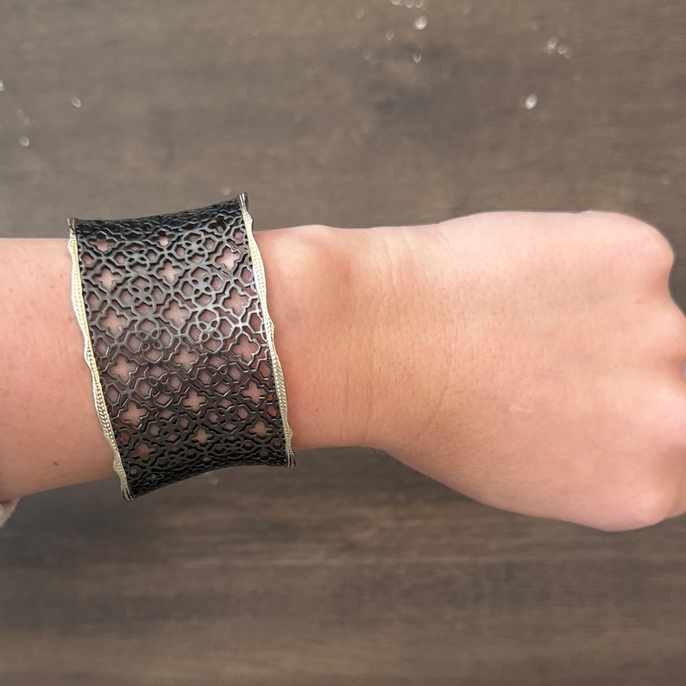 Kendra Scott Black and Gold Cuff Bracelet